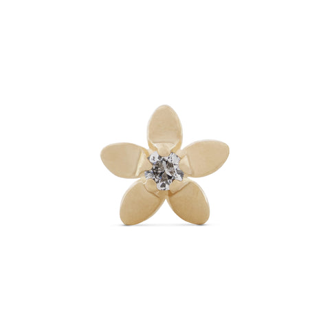 16G Jasmine Flower Diamond Flat Back Stud - Valensole Jewelry