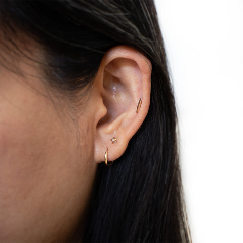 16G Jasmine Flower Diamond Flat Back Stud - Valensole Jewelry