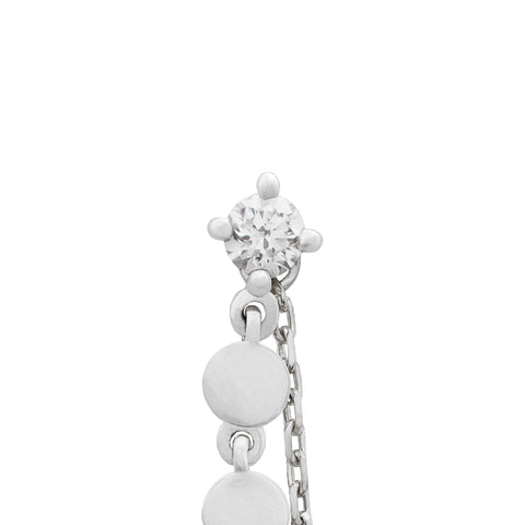 19G Mar Diamond Flat Back Connector Ear Chain Stud Earring - Valensole Jewelry