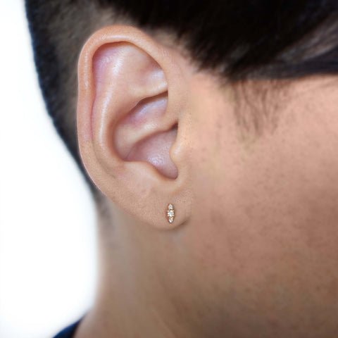 19G Zona Diamond Flat Back Stud - Valensole Jewelry