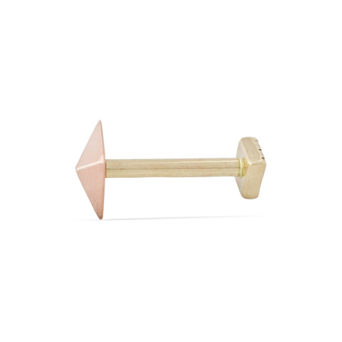 16G Tino Pyramid Solid Gold Flat Back Stud