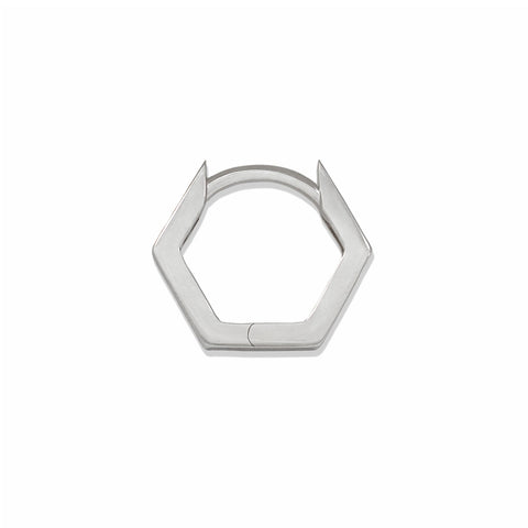 18G Dev Solid Gold Hexagon Hoop Clicker