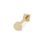 16G Disc Solid Gold Flat Back Stud