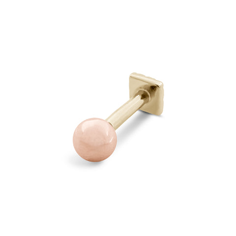 16G Kong Solid Gold Ball Flat Back Stud