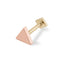 16G Triangle Solid Gold Flat Back Stud