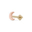 16G Umbri Moon Solid Gold Flat Back Stud