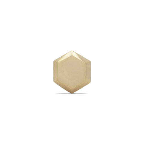 19G Akai Hexagon Shaped Solid Gold Flat Back Stud