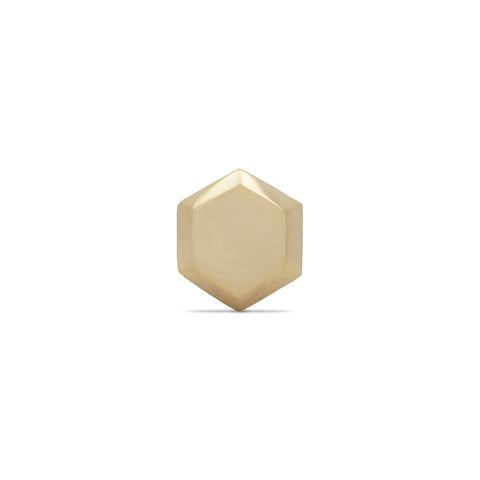 16G Akai Hexagon Shaped Solid Gold Flat Back Stud