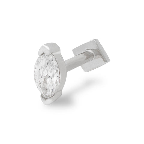 16G Ari Marquise Diamant Dos Plat Stud