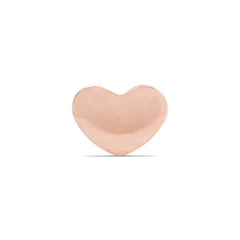 16G Heart Solid Gold Flat Back Stud