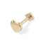 16G Heart Solid Gold Flat Back Stud