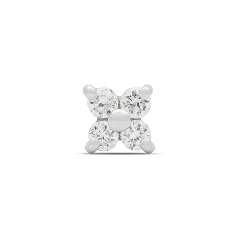 16G Sersha Clover 4 Diamond Flat Back Stud