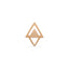 16G Tria Triangle Solid Gold Flat Back Stud