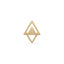 16G Tria Triangle Solid Gold Flat Back Stud