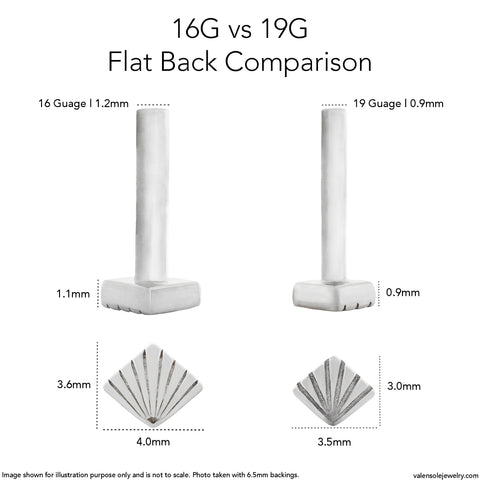 Boucle d'oreille à dos plat en or massif Vic Diamond Chevron V Bar