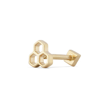 Solid Gold Honeycomb Stud Earring, Flat Earring Backs, Nap Earrings, Gold  Sleeper Earrings, 14K Yellow Gold, 14K White Gold - 5mm 6.5mm 8mm –  Valensole Jewelry