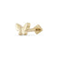 16G Nabi Butterfly Solid Gold Flat Back Stud