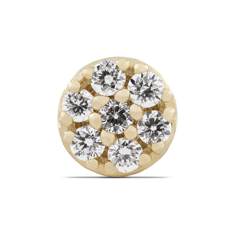 16G Disc Diamond Flat Back Stud