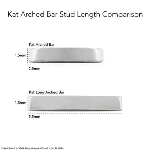 19G Kat Arched Bar Solid Gold Flat Back Stud